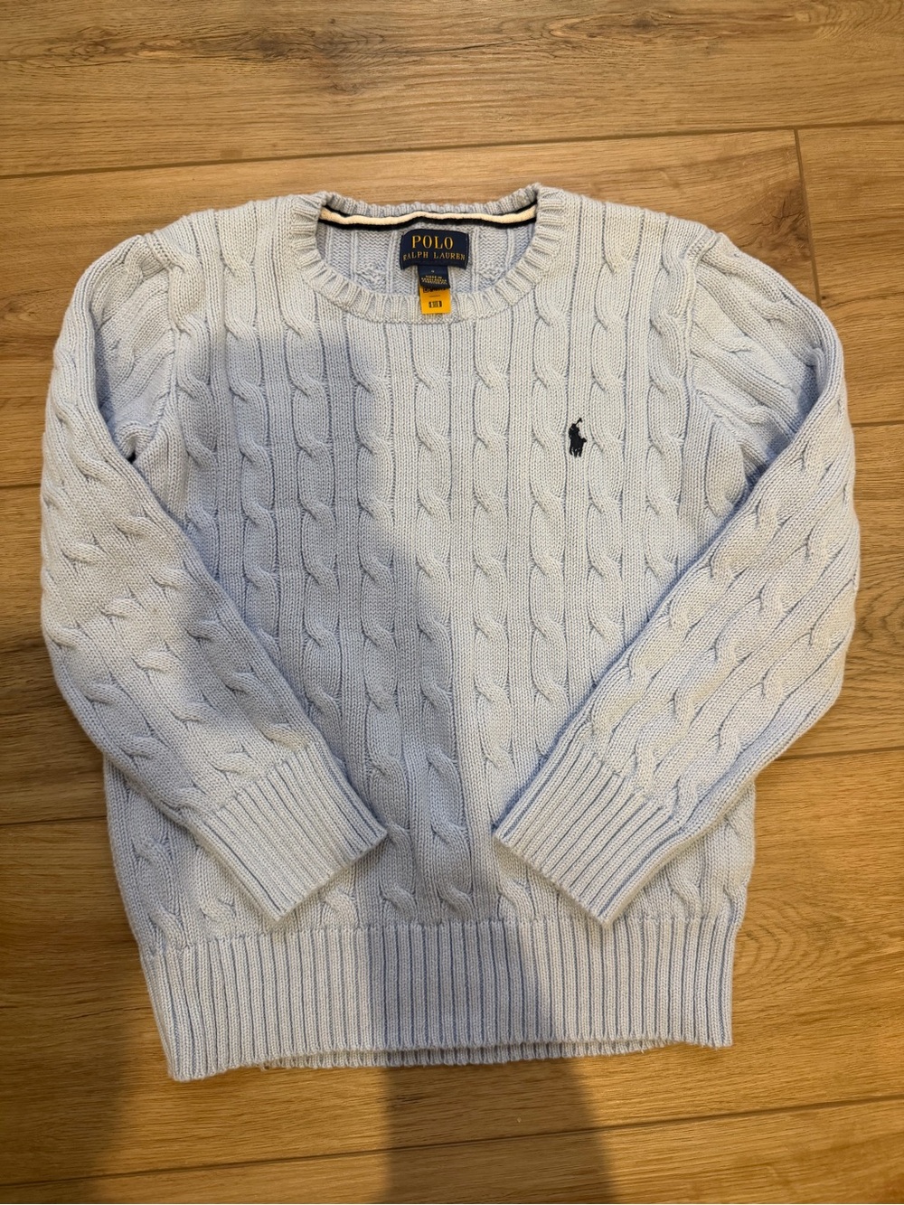 Polo by Ralph Lauren BOYS Light Blue Cable Knit Crewneck Sweater